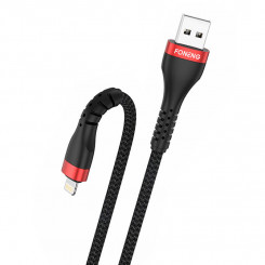 USB-kaabel Lightning Foneng X82 iPhone 3A jaoks, 1m (must)