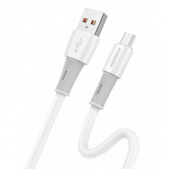 USB-kaabel Micro Foneng X86 painduva 3A jaoks, 1,2 m (valge)