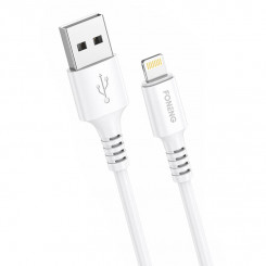 USB-kaabel Lightning Foneng X85 iPhone 3A kiirlaadimiseks, 1m (valge)