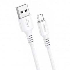 Foneng X85 3A kiirlaadimise USB-mikro-USB-kaabel, 1 m (valge)