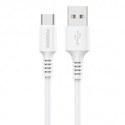 Foneng X85 3A Quick Charge USB to USB C Cable, 1m (white)