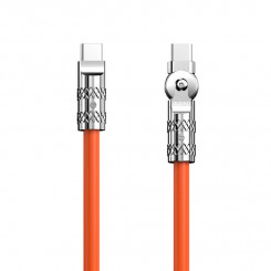 Dudao L24CC 120 W USB-C–USB-C kaabel pöörleva otsaga, 1 m (oranž)