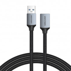 Удлинительный кабель USB 3.0, штекер USB-мама USB-A, Vention 2 м (черный)