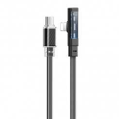 USB-C kaabel Lightning Mcdodo CA-3440 90 kraadi 1,2 m LED-iga (must)