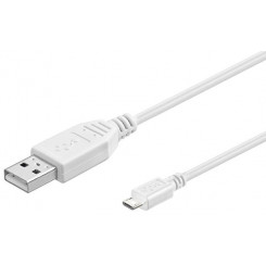 MicroConnect USB A to USB Micro B, Version 2.0, White, 0.3m