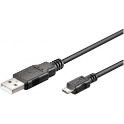 MicroConnect USB A to USB Micro B cable, Version 2.0, Black, 0.6m
