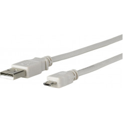 MicroConnect USB A to USB Micro B, Version 2.0, Grey, 3m