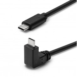 Кабель MicroConnect USB-C 3.2 Gen2, черный. 1 м с угловым разъемом