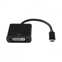 ProXtend USB-C (M) kuni DVI-I 24+5 (F) adapter, must 10 cm