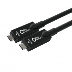 Гибридный кабель MicroConnect USB-C 15 м, 60 Вт, 10 Гбит/с, 4K60 Гц