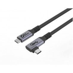 MicroConnect USB-C kaabel 5 m, 100 W, 20 Gbps, USB 3.2 Gen 2x2, nurga all