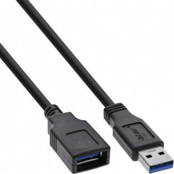 InLine USB 3.2 Gen.1 Cable Type A male  /  Type B female, black, 2m