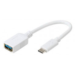 Vivanco DCAVVUSBC30A02W USB-kaabel 0,1 m USB 3.2 Gen 1 (3.1 Gen 1) USB A USB C Valge