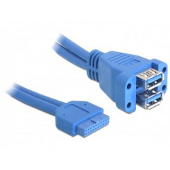 DeLOCK 82942 USB cable 0.45 m USB 3.2 Gen 1 (3.1 Gen 1) Blue
