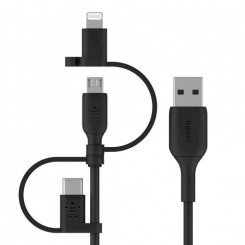 USB-кабель Belkin BOOST CHARGE 1 м USB A USB C / Micro-USB B / Lightning Black