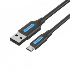 Кабель Vention USB 2.0 A «папа» — «папа» Micro-B, 3A, 2 м, черный