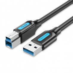 Vention USB 3.0 Кабель типа «папа» — «папа» B, 1 м, черный, тип ПВХ