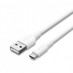 Кабель Vention USB 2.0 A «папа» — Micro-B «папа», 2A, 3M, белый
