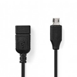 Nedis CCGP60515BK02 USB cable 0.2 m USB 2.0 USB A Micro-USB B Black