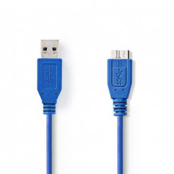 Nedis CCGP61500BU10 USB-kaabel 1 m USB 3.2 Gen 1 (3.1 Gen 1) USB A Micro-USB B Sinine