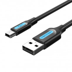 USB 2.0 A kuni Mini-B kaabel Vention COMBD 0,5 m must PVC