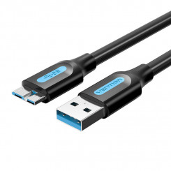 Кабель USB 3.0 A на Micro-B Vention COPBD 2A 0,5 м, черный ПВХ