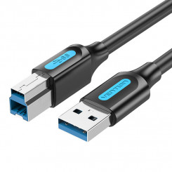 USB 3.0 A kuni USB-B prindikaabel Vention COOBD 2A 0,5 m must PVC
