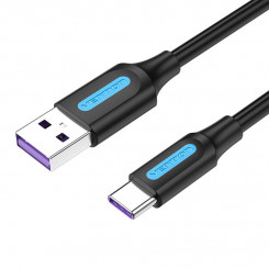 Кабель USB 2.0 A — USB-C Vention CORBF 5A 1 м, черный ПВХ