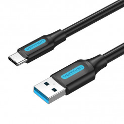 USB 3.0 A kuni USB-C kaabli tuulutusava COZBG 3A 1,5 m must PVC