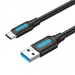 USB 3.0 A kuni USB-C kaabli tuulutusava COZBF 3A 1m must PVC