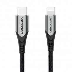 Кабель USB-C 2.0 — Lightning Vention TACHH 2 м MFi Серый
