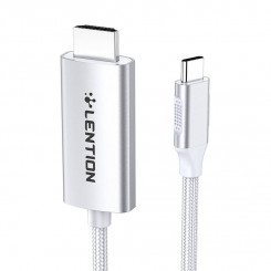 Lention USB-C kuni 4K60Hz HDMI-kaabel, 3m (hõbedane)