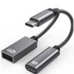 ProXtend USB-C to USB-C PD ja USB-A 2.0 naisadapteri 13 cm kaasasolevad pistikud