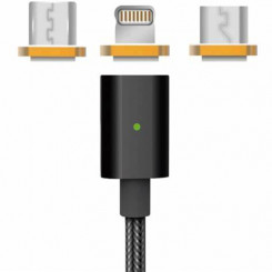 Кабель Platinet USB - microUSB/Lightning 1м, оранжевый (42873)