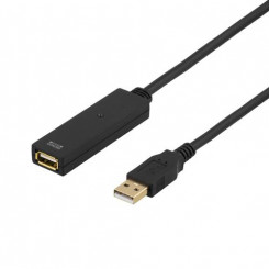 Deltaco USB2-EX3M USB-кабель 3 м USB 2.0 USB A Черный