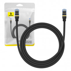 Сетевой кабель в оплетке Cat.7 Baseus Ethernet RJ45, 10Гбит/с, 1,5м (черный)
