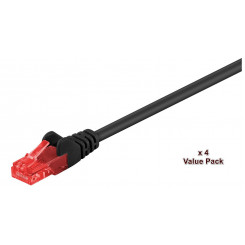 Сетевой кабель MicroConnect CAT6 U/UTP, 20 м, черный VALUEPACK (4 шт.)