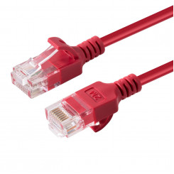 Сетевой кабель MicroConnect CAT6a U/UTP SLIM, 0,25 м, красный