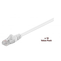 MicroConnect CAT5e U/UTP võrgukaabel 0,5 m, valge VALUEPACK (10 tk)