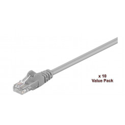 Сетевой кабель MicroConnect CAT5e U/UTP, 1 м, серый VALUEPACK (10 шт.)