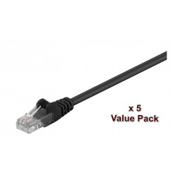 MicroConnect CAT5e U/UTP Network Cable 15m, Black VALUEPACK (5pcs)