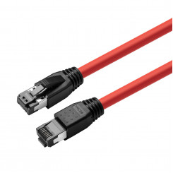 MicroConnect CAT8.1 S/FTP 0,25 m punane LSZH varjestatud võrgukaabel, AWG 24