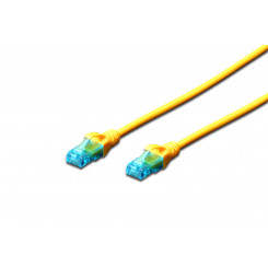 Digitus CAT 5e U-UTP Patch cord PVC AWG 26/7 Modular RJ45 (8/8) plug Boots with kink protection, strain relief and latch protection 0.5 m Yellow