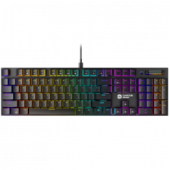 CANYON Cometstrike TKL GK-55, 104keys Mechanical keyboard, 50million times life, with VS11K28A solution, GTMX red switch, RGB backlight, 18 modes, 1.8m PVC cable, metal material + ABS, US layout, size: 436*126*26.6mm, weight:820g, black
