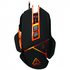 CANYON Hazard GM-6, Hazard GM-6 Optical gaming mouse, adjustable DPI setting 800/1600/2400/3200/4800/6400, LED backlight, moveable weight slot and retractable top cover for comfortable usage, Black rubber, cable length 1.70m , 137*90*42mm, 0.154kg(replace
