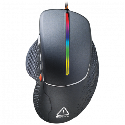 CANYON Apstar GM-12, Wired High-end Gaming Mouse with 6 programmable buttons, sunplus optical sensor, 6 levels of DPI and up to 6400, 2 million times key life, 1.65m Braided USB cable, Matt UV coating surface and RGB lights with 7 LED flowing mode, si
