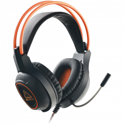 CANYON Nightfall GH-7, Gaming headset with 7.1 USB connector, adjustable volume control, orange LED backlight, cable length 2m, Black, 182*90*231mm, 0.336kg