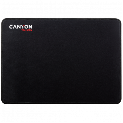 CANYON MP-4, Коврик для мыши, 350X250X3MM, Multipandex, полностью черный с нашим логотипом (не игровой), блистерный картон