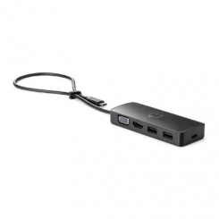 HP USB-C reisijaotur G2 ilma vahelduvvooluadapteriga – 1x USB-C (75W), 1x HDMI (4K@30Hz), 1x VGA, 2x USB 3.0