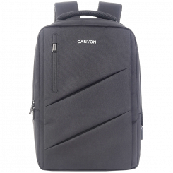 CANYON BPE-5, рюкзак для ноутбука с экраном 15,6 дюйма. Характеристики/размер изделия (мм): 400 x 300 x 120 мм (+60 мм). Серый, логотип Canyon. ВНЕШНИЕ материалы: 100 % полиэстер. Внутренние материалы: 100 % полиэстер. Максимальный вес.